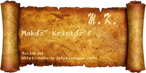 Makó Kristóf névjegykártya
