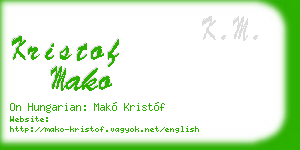 kristof mako business card