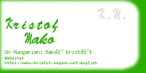 kristof mako business card